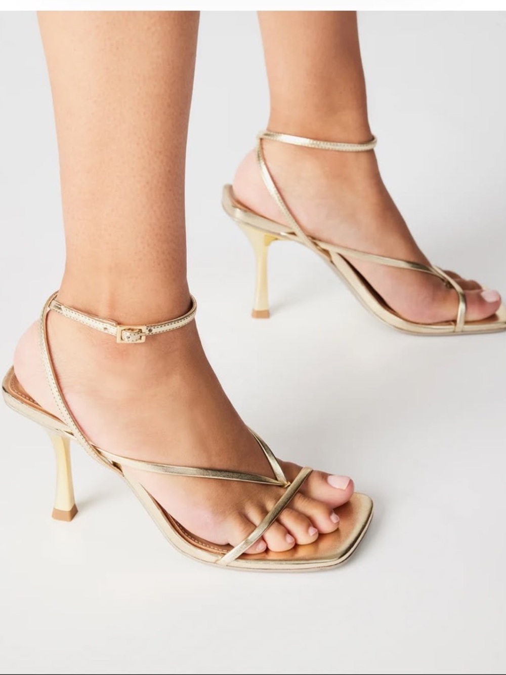 Steve Madden Metallic Gold Strappy Stiletto Sandals